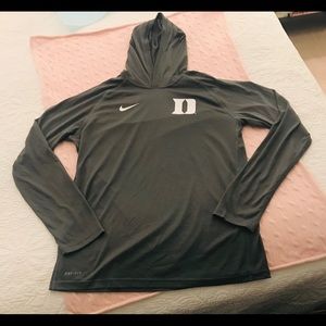 Duke Men’s Nike Dri-fit Gray Hoodie- NWT